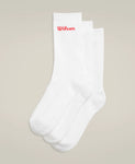 Wilson Crew Sock 3 Pack Bright White Large