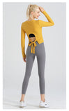 Women's Tie Back Long Sleeve Tumeric