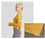 Women's Tie Back Long Sleeve Tumeric